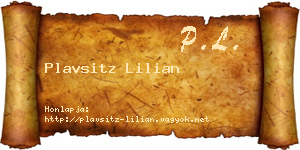 Plavsitz Lilian névjegykártya